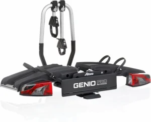 Atera 022780 Genio Pro Advanced Porta-bicicletas dobrável com luzes traseiras para 2 bicicletas ou bicicletas elétricas
